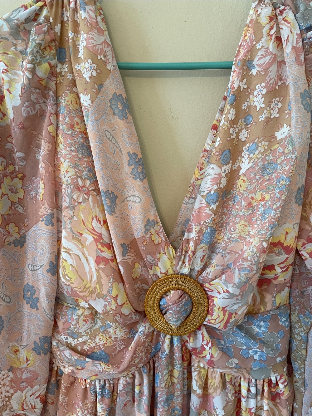 Inspired Hearts Floral Maxi Dress in Blush, Blue, Yellow - Picture 4 of 14